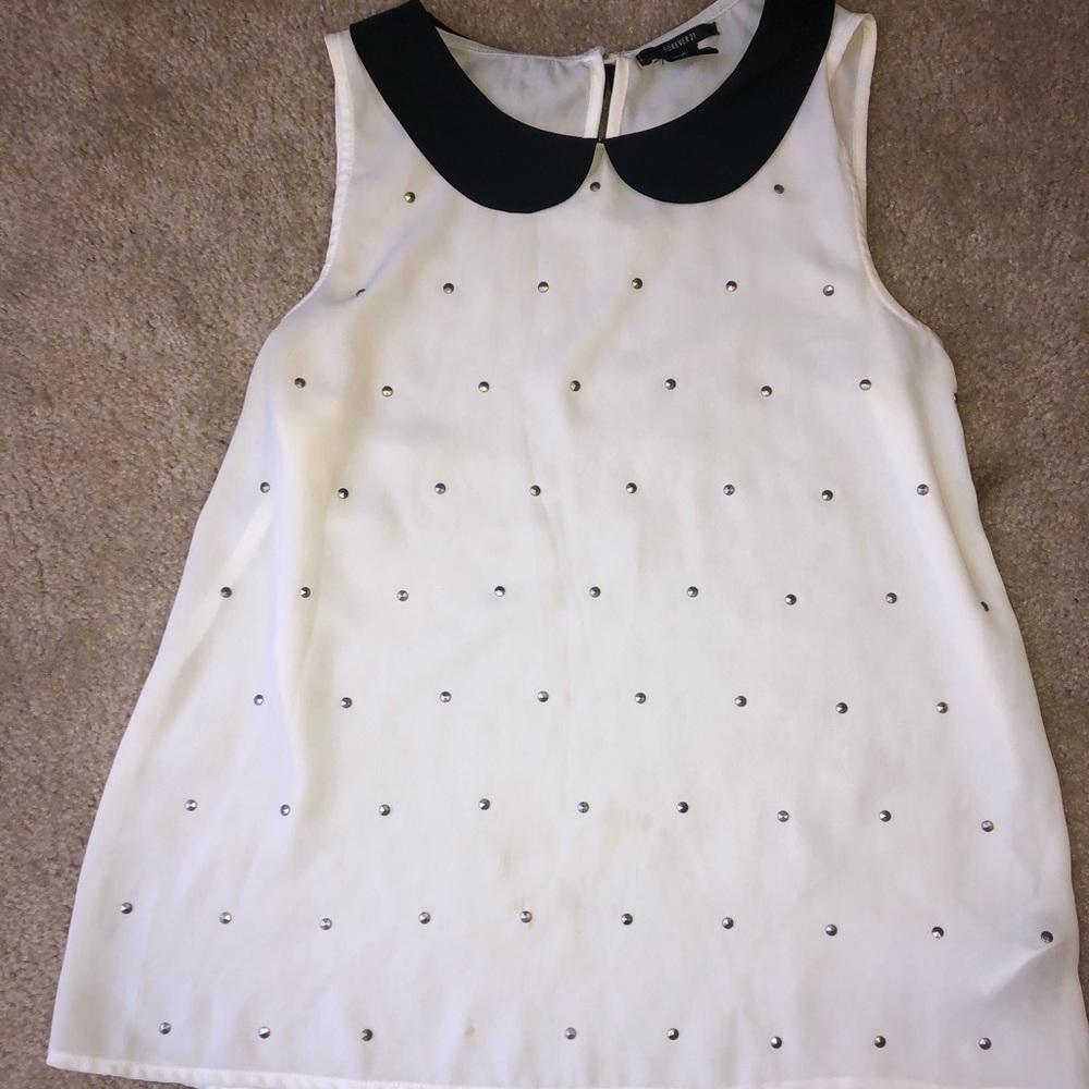 Dressy Sheer white sleeveless blouse